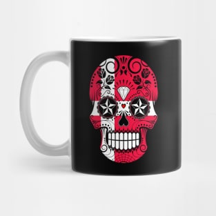 Danish Flag Sugar Skull with Roses Mug